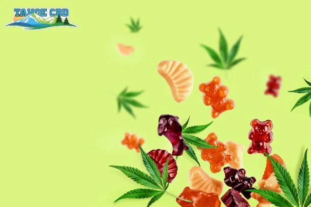 Tahoe CBD’s assortment of products - “CBD edible selection with gummies, gels and soft chews.”